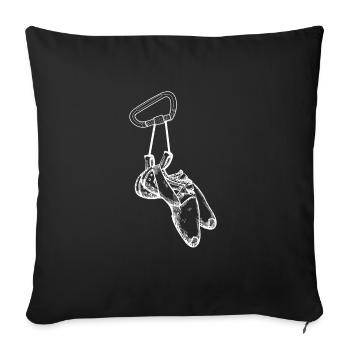 Chaussures d’escalade T-shirt cadeau grimpeurs - Housse de coussin décorative 45 x 45 cm - noir - Devant