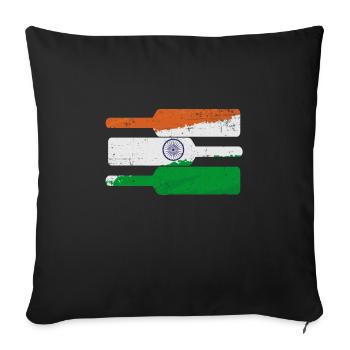 Cricket Game Indian Cricket Indian Flag - Sofa pillowcase 17,3'' x 17,3'' (45 x 45 cm) - black - Front