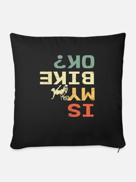Is My Bike Ok Retro Lustiger Biker - Sofakissenbezug 45 x 45 cm - Schwarz
