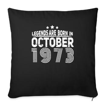 Born October 1973 Vintage - Sofa pillowcase 17,3'' x 17,3'' (45 x 45 cm) - black - Front