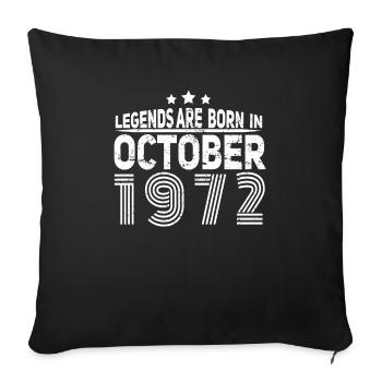 Born October 1972 Vintage - Sofa pillowcase 17,3'' x 17,3'' (45 x 45 cm) - black - Front
