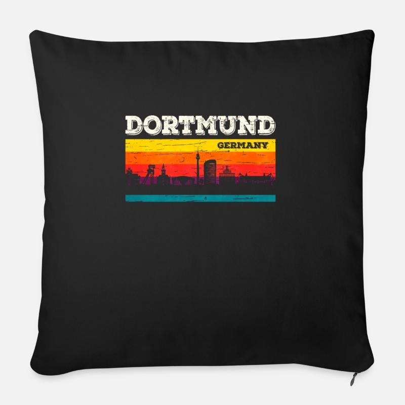 Dortmund - Sofakissenbezug 45 x 45 cm - Schwarz