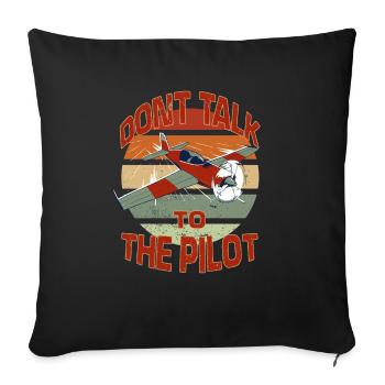 Pilotes pilotes pilotes vintage d’avion - Housse de coussin décorative 45 x 45 cm - noir - Devant