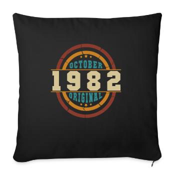 Vintage 1982 in October - Sofa pillowcase 17,3'' x 17,3'' (45 x 45 cm) - black - Front