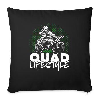 Quad ATV quad conduite tout-terrain quad conduite quad - Housse de coussin décorative 45 x 45 cm - noir - Devant