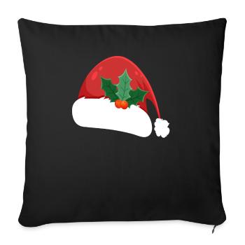 Bonnet de Noël - Housse de coussin décorative 45 x 45 cm - noir - Devant