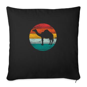 Vintage Camel Dromedary Gift Idea - Sofa pillowcase 17,3'' x 17,3'' (45 x 45 cm) - black - Front