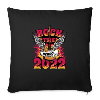 2022 School first day I rock now back to school - Sofa pillowcase 17,3'' x 17,3'' (45 x 45 cm) - black - Front