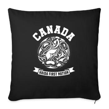 Canada Native Haida M-3 - Sofa pillowcase 17,3'' x 17,3'' (45 x 45 cm) - black - Front