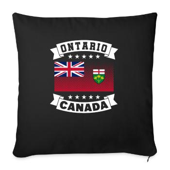 Ontario Flag - Sofa pillowcase 17,3'' x 17,3'' (45 x 45 cm) - black - Front
