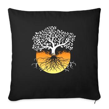 Yggdrasil Wikinger Lebensbaum - Sofakissenbezug 45 x 45 cm - Schwarz - Vorne