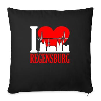 Regensburg - Sofa pillowcase 17,3'' x 17,3'' (45 x 45 cm) - black - Front