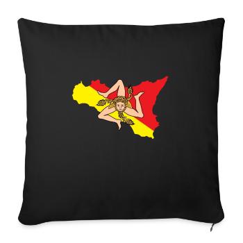 Italy Italia Sicilia Flag Sicily Palermo - Sofa pillowcase 17,3'' x 17,3'' (45 x 45 cm) - black - Front