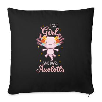 Axolotl Lovers Mexican Salamander - Sofa pillowcase 17,3'' x 17,3'' (45 x 45 cm) - black - Front