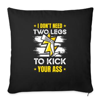 Amputee Funny - Sofa pillowcase 17,3'' x 17,3'' (45 x 45 cm) - black - Front