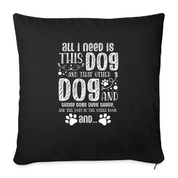Hund Liebe - Sofakissenbezug 45 x 45 cm - Schwarz - Vorne