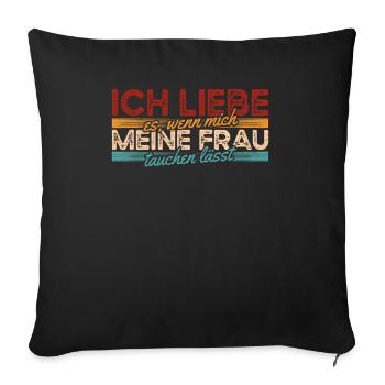Tauchen Taucher - Sofakissenbezug 45 x 45 cm - Schwarz - Vorne