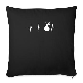 Birne Obst Frucht Herzschlag Garten Retro Geschenk - Sofakissenbezug 45 x 45 cm - Schwarz - Vorne