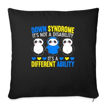 Down Syndrom Ist Eine Andere Fähigkeit - Sofakissenbezug 45 x 45 cm - Schwarz - Vorne