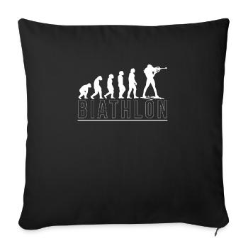 Evolution Biathlon cadeau skieur de fond - Housse de coussin décorative 45 x 45 cm - noir - Devant