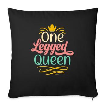 One-legged queen amputated prosthesis - Sofa pillowcase 17,3'' x 17,3'' (45 x 45 cm) - black - Front