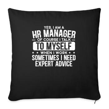 I am an HR Manager HR Manager - Sofa pillowcase 17,3'' x 17,3'' (45 x 45 cm) - black - Front