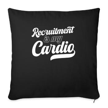 Recruitment is my Cardio HR Manager - Sofa pillowcase 17,3'' x 17,3'' (45 x 45 cm) - black - Front