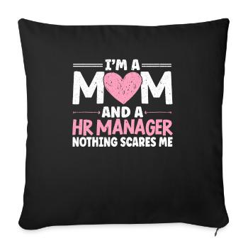 Ich Bin Mutter Und HR-Managerin Personalleiterin - Sofakissenbezug 45 x 45 cm - Schwarz - Vorne