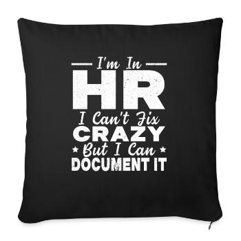 Je suis dans Le Service des ressources humaines RH Manager - Housse de coussin décorative 45 x 45 cm - noir - Devant