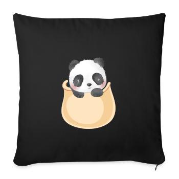 Marsupium Baby Panda - Sofa pillowcase 17,3'' x 17,3'' (45 x 45 cm) - black - Front