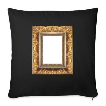 Wedding photo golden picture frame Personalized - Sofa pillowcase 17,3'' x 17,3'' (45 x 45 cm) - black - Front