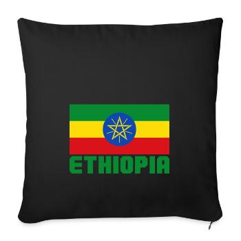 Ethiopia - Sofa pillowcase 17,3'' x 17,3'' (45 x 45 cm) - black - Front