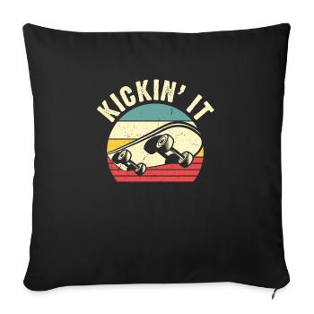 Skateboarding Skateboard Skateboarder Vintage - Sofa pillowcase 17,3'' x 17,3'' (45 x 45 cm) - black - Front