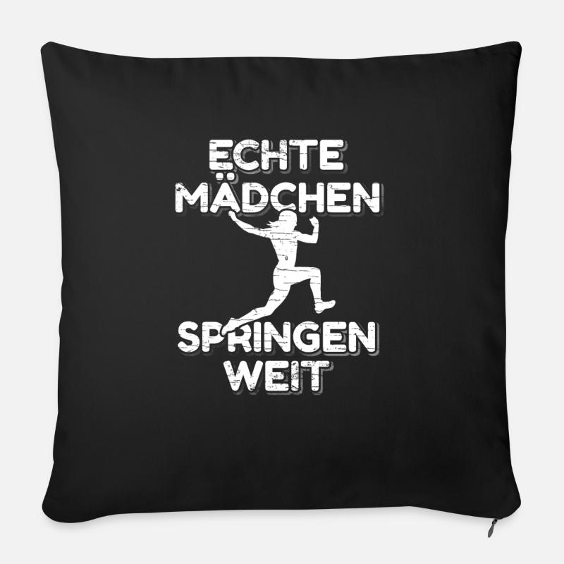 Weitsprung - Sofakissenbezug 45 x 45 cm - Schwarz