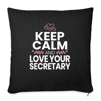 Restez calme et aimez votre secrétaire assistante administrative - Housse de coussin décorative 45 x 45 cm - noir - Devant