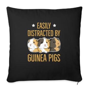 Guinea pig design for a guinea pig - Sofa pillowcase 17,3'' x 17,3'' (45 x 45 cm) - black - Front