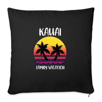 Kauai Hawaii Hawaiian Island Palm Tree - Housse de coussin décorative 45 x 45 cm - noir - Devant
