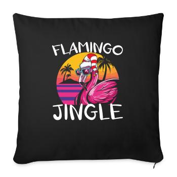 Flamingo Jingle Jour de Noël Flamant rose Noël - Housse de coussin décorative 45 x 45 cm - noir - Devant