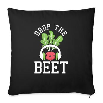 Drop The Beet Vegetarier Veganer - Housse de coussin décorative 45 x 45 cm - noir - Devant