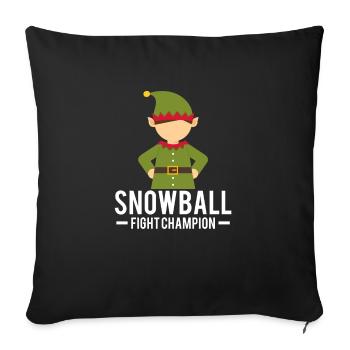 Eleven Christmas Elves Snowball Fight - Sofa pillowcase 17,3'' x 17,3'' (45 x 45 cm) - black - Front