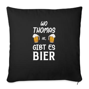 Thomas Bier Geschenk Geburtstag - Sofakissenbezug 45 x 45 cm - Schwarz - Vorne