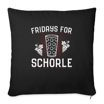 Vendredi pour Schorle Weinschorle Wein Pfälzer - Housse de coussin décorative 45 x 45 cm - noir - Devant