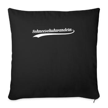 Randonnée en raquettes Cadeau - Housse de coussin décorative 45 x 45 cm - noir - Devant