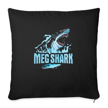 Megalodon Hai Shirtfor Hai Fan - Sofa pillowcase 17,3'' x 17,3'' (45 x 45 cm) - black - Front