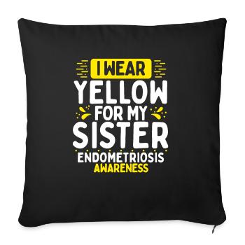 Endometriosis Awareness Yellow Ribbon Twin Sister - Sofa pillowcase 17,3'' x 17,3'' (45 x 45 cm) - black - Front