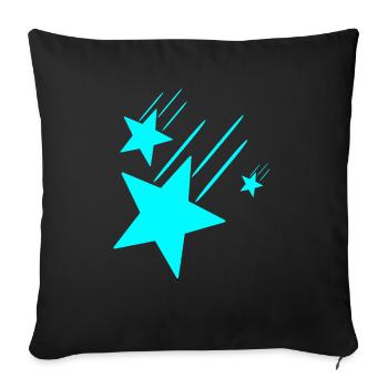3 Turquoise Stars - Sofa pillowcase 17,3'' x 17,3'' (45 x 45 cm) - black - Front