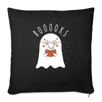 Halloween Enseignant Bibliothécaire Amateur de livres - Housse de coussin décorative 45 x 45 cm - noir - Devant