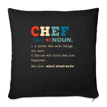 Funny Chef Description Culinary Cooking Baking - Sofa pillowcase 17,3'' x 17,3'' (45 x 45 cm) - black - Front