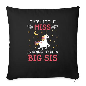 This girl becomes a big sister - Sofa pillowcase 17,3'' x 17,3'' (45 x 45 cm) - black - Front