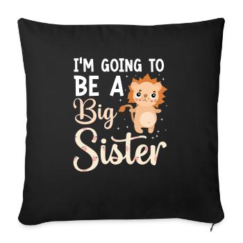 Become big sister Big Sis - Sofa pillowcase 17,3'' x 17,3'' (45 x 45 cm) - black - Front